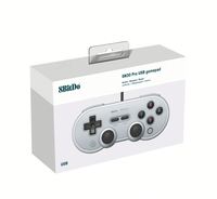 Manette de jeu filaire USB 8BitDo SN30 PRO 2025 pour Steam/Switch/PC avec moteur de vibration (couleur grise)