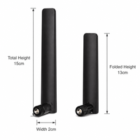 Antenne WiFi pliable double bande 2,4 GHz 5,8 GHz 2400-2500 MHz 5150-5850 MHz 6dBi à gain élevé SMA mâle pour routeur WiFi PC de bureau