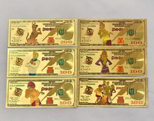 Scooby Doo 6 Designs Billet de banque commémoratif en feuille d'or, Carte de collection en feuille d'or à thème dessin animé - Product Image 6