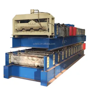 Equipamento de prensagem automática a frio com 3 bordas para fabricação de aço perfilado galvanizado para piso de metal