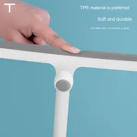 Outil de nettoyage de vitres en forme de T rotatif à 360 ° Raclette de salle de bain avec poignée en plastique pour nettoyant en caoutchouc de douche