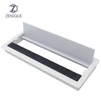 Couvercle de trou en aluminium de bureau brosse à fermeture en douceur gestionnaire de câbles bureau anti-poussière fil oeillet organisateur boîte couvercle de chemin de câbles