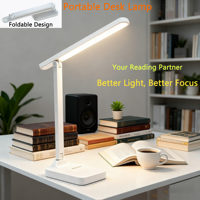 Lampe d'étude pliable pour étudiants, lampe de bureau LED moderne rechargeable par toucher, lampe de table pliable