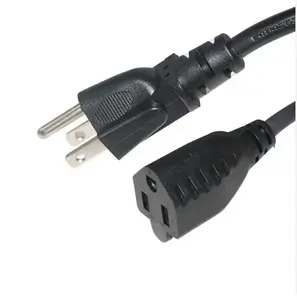 Us Listed Power Cord Extension / 3 Prong Extension Cords, NEMA 5-15P to NEMA 5-15R