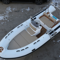 Bateau pneumatique rigide RIB500 pour la navigation à la dérive, stable, capacité de 6 personnes, matériau PVC/HYPALON, utilisation en lacs et en rivières