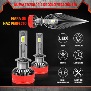 หลอดไฟหน้ารถยนต์ LED ยี่ห้อ Wang Jun รุ่น H1 H7 H11 9005 9006 H4 H13 9004 9007 ฐานสีน้ำเงิน ท่อทองแดง อายุการใช้งานยาวนาน 50,000 ชั่วโมง - Product Image 4