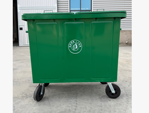 660L 야외용 금속 쓰레기통, 바퀴 달린 쓰레기통, 뚜껑 있는 쓰레기통 - Product Image 6