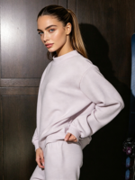 Sweat-shirt à col montant incontournable 2026 pour femmes et adolescentes, coupe oversize courte, manches longues, style décontracté, mode hiver