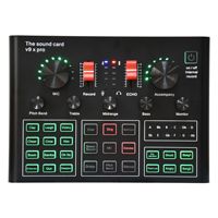 Carte son et mélangeurs audio professionnels V9 X Pro et ensemble de microphones BM-800 pour l'enregistrement en studio en direct avec cartes son sans fil Bt