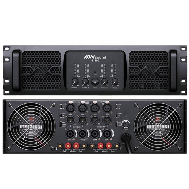 AUWAY Analog Power Amplifier 4-Channel 1100W Class H Model 41100 3U High Cost Performance