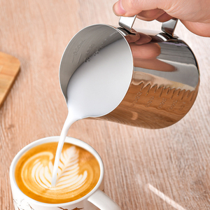 เหยือกตีฟองนมสแตนเลสแบบปรับแต่งได้สำหรับบาริสต้า เหยือกนมสำหรับเอสเพรสโซ่ เหยือกตีฟองนมแบบกำหนดเองสำหรับคาปูชิโน่ ลาเต้อาร์ต - Product Image 2