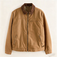 Veste rétro matelassée unisexe en coton 100% de style américain, fermeture éclair haute, pour le printemps, l'automne, la chasse, usage décontracté, pour homme
