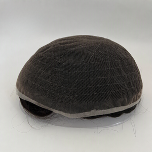 Prothèse capillaire complète en dentelle marron foncé pour homme, cheveux humains indiens Remy, ondulation naturelle, densité 100%, nœuds invisibles, bonnet pour usage quotidien - Product Image 5
