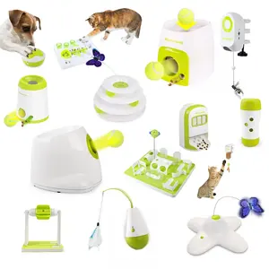 Alta Qualidade Private Label Interativo Pet Slow Feeder Chew Brinquedos Dog Cat Treat Puzzle Dispenser Treinamento Automático de Lançador de Bola