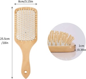 Vente en gros peigne en bois personnalisé <span class=keywords><strong>brosse</strong></span> à cheveux à coussin d'air <span class=keywords><strong>brosse</strong></span> à pagaie en bois démêlante de coiffure écologique - Product Image 3