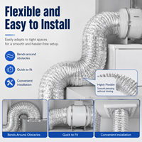 Tuyau flexible en aluminium double face pour la ventilation HVAC, la climatisation et l'évacuation des gaz