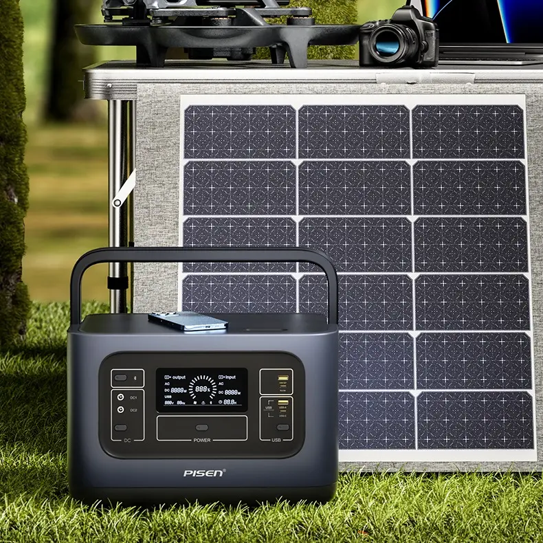 Wholesale Lifepo4 1000Wh 1kw Solar Power Station Off Grid Safety 1000W Portable Solar Generator Wireless Charging for Outdoor