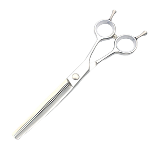 7.0 Inch Eco-Friendly Simple Stainless Steel Bent Dense <b>Scissors</b> for Pet Grooming and Vet Use - Product Image 1