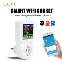 Prise intelligente numérique ETEK 16A avec minuterie enfichable à écran LCD et programmes de commutation AC220V Meter-ETEPM-16SW d'énergie WIFI
