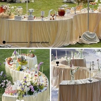 Table de mariage élégante table de buffet de dessert en métal gâteau en forme de S et pergola avec une capacité de charge élevée