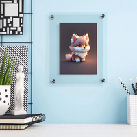 8x10 pouces bricolage moderne Transparent en acier inoxydable montage mural flottant sans cadre acrylique cadre Photo entretoises Durable