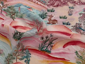 Silk Crepe De Chine 100% Mulberry Silk 12mm 140cm Printed Fabric Custom For Women Stylish