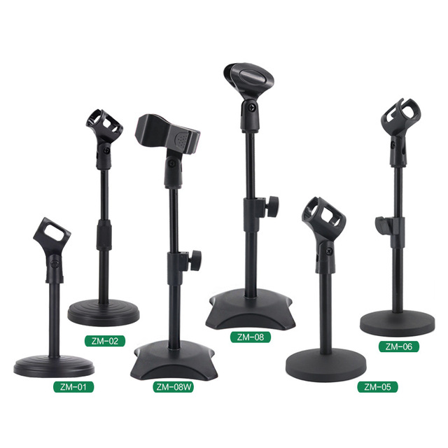 XTUGA Metal Plastic Adjustable Round Base Desktop Microphone Stand Mic Stand