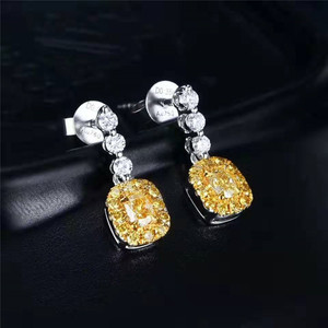 Offre Spéciale <span class=keywords><strong>boucles</strong></span> <span class=keywords><strong>d</strong></span>'<span class=keywords><strong>oreilles</strong></span> en or 18k 0.39ct avec diamants jaunes naturels pour femmes - Product Image 3
