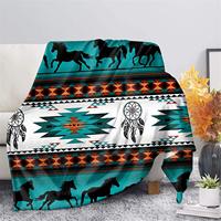 Couverture en flanelle douce OEM style bohème géométrique, motif tribal, pour camping-car, maison, canapé, décoration de resort, fournitures de marché