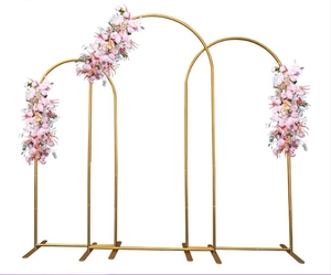 Ouro prata alumínio liga arco quadro casamento estrada guia balão stand fotografia fundo quadro - Product Image 2