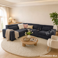 Canapé-lit d'angle moderne avec rangement, porte-gobelets et appuie-tête réglable pour la maison