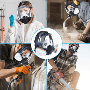 Masker kimia penuh dengan kartrid, Respirator penutup wajah untuk perlindungan uap debu - Product Image 6