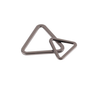 Alloy Triangular Buckle Rings <b>Mirror</b> Electroplating Durable Garment Use Silver Gold Mist Gold Pearl Gunmetal Black Matte Black - Product Image 1