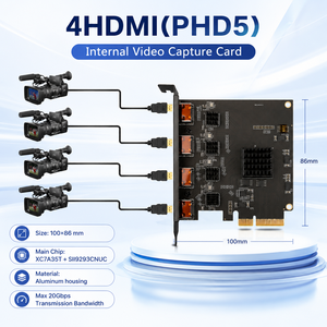 การ์ดจับภาพ HDMI PCIe 4CH X4การ์ดจับภาพ4K30 YUY2 HDMI1.4หลายโหมดการ์ดจับภาพภายใน - Product Image 5
