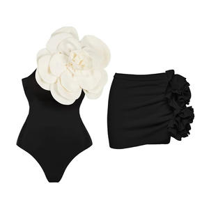 2024 Nieuwe 3d Bloem Één Schouder Eendelig Badpak Voor Vrouwen Badkleding Met Rok Badpak Monokini Strand Bodysuit Strandkleding - Product Image 2