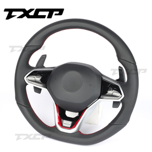 Volante LED de Fibra de Carbono Compatible con Volkswagen Golf8 MK8 MK7 MK6 <span class=keywords><strong>GTI</strong></span> GTD GTS GTE GLI R-Line R CC <span class=keywords><strong>Polo</strong></span> Passat JETTA GTR Golf7 Golf6 - Product Image 1