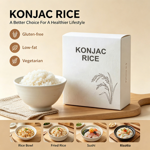 Arroz Instantáneo de Konjac al por Mayor OEM, Grano Desazucarado, Marca Privada, Alimento Deshidratado de Larga Duración 80g - Product Image 2