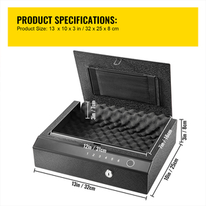 Metalen vingerafdrukherkenning wachtwoordkluis, anti-val, anti-smash, anti-diefstal wapenkast, tactische kluis voor privé-eigendommen - Product Image 2