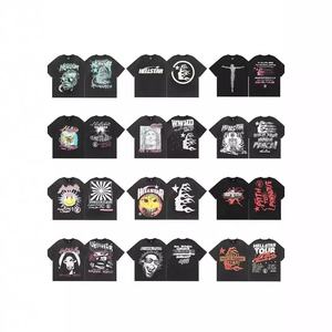 Nuova T-shirt Estiva da Uomo in Puro Cotone a Doppio Filato con Stampa Lettere Serie Hell <span class=keywords><strong>Star</strong></span>, Stile American Vintage, Vestibilità Larga a Maniche Corte - Product Image 3