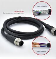 Connecteur d'aviation M12, prise étanche mâle/femelle 2-12 broches, câble PUR/PVC droit ou courbé 1M-10M, connecteur industriel blindé