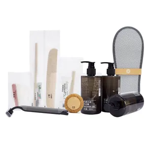 Conjunto de palha ecológica de alta qualidade, escova de dentes descartável para hotel, conjunto de produtos de higiene pessoal para viagens, atacado, consumíveis para hotéis