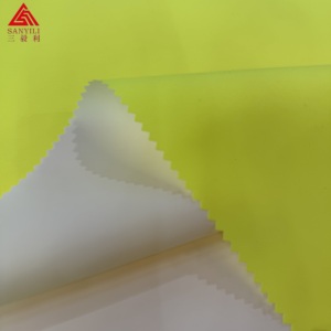 150D huỳnh quang Oxford vải 100% polyester PU sữa lớp phủ EN343-2 có thể giặt thoáng khí 3000/10000 <span class=keywords><strong>Hi</strong></span> <span class=keywords><strong>vis</strong></span> cho khả năng chịu nước - Product Image 4