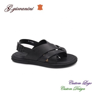 Hot Selling Summer Beach <strong>Sandals</strong> High Quality Pure Genuine <strong>Men's</strong> <strong>Rubber</strong> Leather <strong>Sandals</strong> for <strong>Men</strong> - Product Image 1