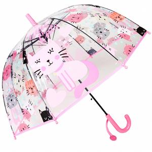 2026 New Manufacturer 19 Inch Animals Cartoon Children Transparent Rain <b>Umbrella</b> for Kids - Product Image 1