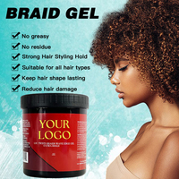 Gel Non Gras pour Locs et Twists, Fixation Forte, Cire de Contrôle des Bords, Gel Coiffant Pailleté pour Tresses et Vanilles