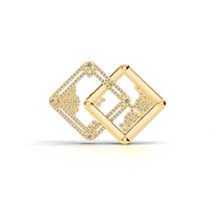 Broche Aarinya en or 14 carats avec diamant de laboratoire entrelacé, sertie clos, design géométrique minimaliste, classique et audacieuse