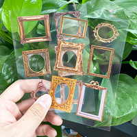 Hoja de pegatinas de vinilo holográfica transparente de aluminio de línea dorada transparente personalizada