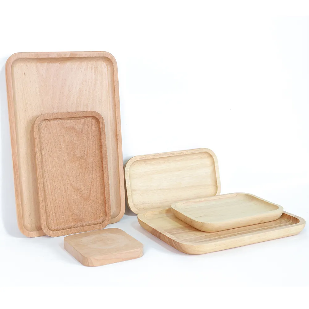 New arrival Unbreakable Handmade Rectangle Beech wooden Valet Tray for living room spot to key and jewelry