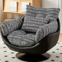 Fauteuil inclinable pivotant moderne pour salon, en cuir écologique, luxe léger, haut de gamme, pour lecture et détente rayée