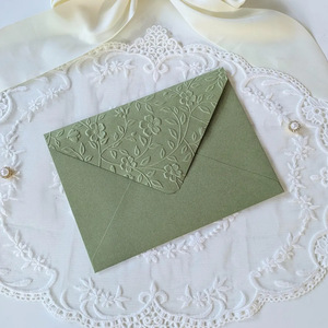 Sobres con Relieve de Enredaderas Florales, Juego de Papelerí<span class=keywords><strong>a</strong></span> Personalizable con Sobres A7 para Invitaciones de Boda de 5x7, Tarjetas y Escritura de Cartas - Product Image 3